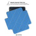 GIIPPA YARA FOLD Detachable Magnetic iPad Case Patterned Moments Ocean Joy Diagonal Dual Sky Pale Blue Thin Slant Stripe Dual Buckle Split Magnetic Unique Coastal Protective Cover For All iPad Mini Air Pro