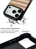 GIIPPA Retro Matte Coffee Cream Wavy Striped Protective Case For iPhone 11 12 13 14 15 16 17 Series Pro Max Plus 16E Air