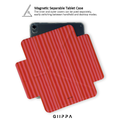 GIIPPA YARA FOLD Detachable Magnetic iPad Case Patterned Moments Wine Tender Romantic Blush Red Vertical Stripe Dual Pull Buckle Split Protective Cover For All iPad Sizes