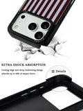 GIIPPA Matte Dark Brown Dusty Blue Wide Vertical Stripes Shockproof Phone Case For iPhone 11/11 Pro/11 Pro Max/12 Pro Max/13 Pro/13 Pro Max/14 Plus/14 Pro/14 Pro Max/15/15 Plus/15 Pro/15 Pro Max/16/16 Plus/16 Pro/16 Pro Max/16E/17/17 Air/17 Pro/17 Pro Max
