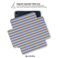 GIIPPA YARA FOLD Detachable Magnetic iPad Case Patterned Moments Pastel Bliss Muted Lavender Beige Dual Pastel Wavy Horizontal Stripe Dual Buckle Split Magnetic Dreamy Gentle Protective Cover For All iPad Generations