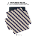 GIIPPA YARA FOLD Detachable Magnetic iPad Case Patterned Moments Café Wander Cream Base Navy Scalloped Edge Wavy Horizontal Stripe Dual Pull Buckle Split Magnetic French Café Neutral Protective Shell For All iPad Models