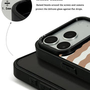 GIIPPA Patterned Moments Midnight Whisper Coffee Silver Wavy Horizontal Stripe Mirror TPU Shockproof Phone Case Large Lens Frame Protective Shell For iPhone Full Series