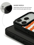 GIIPPA Patterned Moments Midnight Whisper Warm Orange Silver Wavy Horizontal Stripe Mirror TPU Shockproof Phone Case Large Lens Cover Fit iPhone 11 To 17 All Models