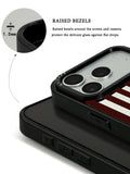 GIIPPA Patterned Moments Midnight Whisper Burgundy Red Wide Vertical Stripe Mirror TPU Shockproof Phone Case Large Lens Frame Cover For iPhone Full Series