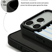 GIIPPA Patterned Moments Midnight Whisper Baby Blue Ultra Thin Vertical Stripe Mirror TPU Shockproof Phone Case Large Lens Frame Cover For iPhone Full Series