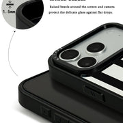 GIIPPA Patterned Moments Midnight Whisper Wide Black Vertical Stripe Mirror TPU Phone Case Anti-Drop Big Camera Frame Cover For All iPhone 11 To 17 Series
