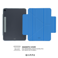 GIIPPA YARA FOLD Detachable Magnetic iPad Case Patterned Moments Latte Hug Dual Bright Sky Light Blue Thin Vertical Stripe Dual Pull Buckle Split Magnetic Fresh Casual Student Protective Shell For All iPad Sizes