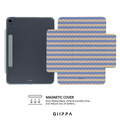 GIIPPA YARA FOLD Detachable Magnetic iPad Case Patterned Moments Pastel Bliss Muted Lavender Beige Dual Pastel Wavy Horizontal Stripe Dual Buckle Split Magnetic Dreamy Gentle Protective Cover For All iPad Generations