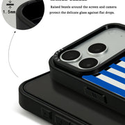 GIIPPA Patterned Moments Midnight Whisper Bright Blue Wide Vertical Stripe Mirror TPU Shockproof Phone Case Large Lens Frame Cover For iPhone Full Series