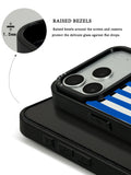 GIIPPA Patterned Moments Midnight Whisper Bright Blue Wide Vertical Stripe Mirror TPU Shockproof Phone Case Large Lens Frame Cover For iPhone Full Series