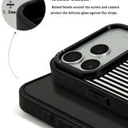 GIIPPA Patterned Moments Midnight Whisper Cool Minimalist Thin Black Vertical Stripe Mirror TPU Shockproof Phone Case Large Lens Frame Fit iPhone 11 To 17 All Series