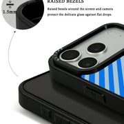 GIIPPA Matte Klein Blue Light Blue Thin Diagonal Stripes Shockproof Phone Case For iPhone 11/11 Pro/11 Pro Max/12 Pro Max/13 Pro/13 Pro Max/14 Plus/14 Pro/14 Pro Max/15/15 Plus/15 Pro/15 Pro Max/16/16 Plus/16 Pro/16 Pro Max/16E/17/17 Air/17 Pro/17 Pro Max
