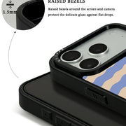 GIIPPA Soft Matte Blue Coffee Wavy Striped Protective Case For iPhone 11 12 13 14 15 16 17 Series Pro Max Plus 16E Air