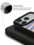 GIIPPA Soft Matte Blue Coffee Wavy Striped Protective Case For iPhone 11 12 13 14 15 16 17 Series Pro Max Plus 16E Air