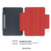 GIIPPA YARA FOLD Detachable Magnetic iPad Case Patterned Moments Wine Tender Romantic Blush Red Vertical Stripe Dual Pull Buckle Split Protective Cover For All iPad Sizes