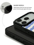 GIIPPA Patterned Moments Midnight Whisper Dusty Blue Silver Wavy Horizontal Stripe Mirror TPU Shockproof Phone Case Large Lens Frame Protective Shell For iPhone Full Series
