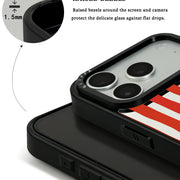 GIIPPA Patterned Moments Midnight Whisper Red Irregular Thick Vertical Stripe Mirror TPU Shockproof Phone Case Big Camera Frame For All iPhone 11–17 Series 16E 17 Air
