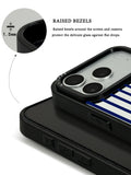 GIIPPA Patterned Moments Midnight Whisper Navy Blue Thin Vertical Stripe Mirror TPU Shockproof Phone Case Large Lens Frame Cover For iPhone Full Series