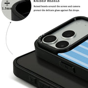 GIIPPA Minimalist Matte Monochrome Light Blue Vertical Striped Protective Case For iPhone 11 12 13 14 15 16 17 Series Pro Max Plus 16E Air