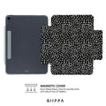 GIIPPA Magnetic Double Buckle iPad Case, Black White Irregular Dot Pattern Folio Cover, Shockproof Protective Case For All iPad Models
