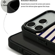 GIIPPA Matte Navy Cream Wavy Horizontal Stripes Shockproof Phone Case For iPhone 11/11 Pro/11 Pro Max/12 Pro Max/13 Pro/13 Pro Max/14 Plus/14 Pro/14 Pro Max/15/15 Plus/15 Pro/15 Pro Max/16/16 Plus/16 Pro/16 Pro Max/16E/17/17 Air/17 Pro/17 Pro Max