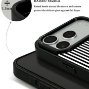 GIIPPA Matte Classic Black White Thin Vertical Stripes Shockproof Phone Case For iPhone 11/11 Pro/11 Pro Max/12 Pro Max/13 Pro/13 Pro Max/14 Plus/14 Pro/14 Pro Max/15/15 Plus/15 Pro/15 Pro Max/16/16 Plus/16 Pro/16 Pro Max/16E/17/17 Air/17 Pro/17 Pro Max