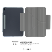 GIIPPA YARA FOLD Detachable Magnetic iPad Case Patterned Moments Knit Cozy Minimal Black White Fine Knit Vertical Stripe Dual Pull Buckle Split Magnetic Protective Shell For All iPad Sizes