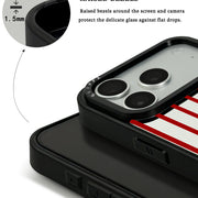 GIIPPA Patterned Moments Midnight Whisper Minimalist Thin Red Vertical Line Mirror TPU Shockproof Phone Case Large Camera Frame For iPhone 11–17 All Models