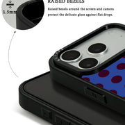 GIIPPA Matte Klein Blue Burgundy Big Polka Dot Shockproof Phone Case For iPhone 11/11 Pro/11 Pro Max/12 Pro Max/13 Pro/13 Pro Max/14 Plus/14 Pro/14 Pro Max/15/15 Plus/15 Pro/15 Pro Max/16/16 Plus/16 Pro/16 Pro Max/16E/17/17 Air/17 Pro/17 Pro Max