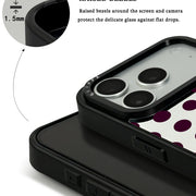 GIIPPA Patterned Moments Midnight Whisper Deep Plum Uniform Large Polka Dot Mirror TPU Shockproof Phone Case Large Lens Frame Protective Cover For iPhone Full Series