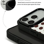 GIIPPA Patterned Moments Midnight Whisper Classic Even Dark Brown Polka Dot Mirror TPU Shockproof Phone Case Large Lens Guard For All iPhone 11–17 Series 16E 17 Air