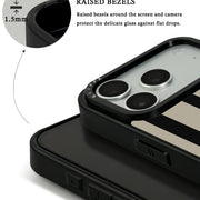 GIIPPA Matte Black Taupe Wide Vertical Stripes Shockproof Phone Case For iPhone 11/11 Pro/11 Pro Max/12 Pro Max/13 Pro/13 Pro Max/14 Plus/14 Pro/14 Pro Max/15/15 Plus/15 Pro/15 Pro Max/16/16 Plus/16 Pro/16 Pro Max/16E/17/17 Air/17 Pro/17 Pro Max
