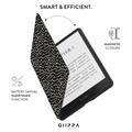 SATIN Kindle Case with Hand Strap | Midnight Whisper Patterned Moments | Soft Matte PU Protective Cover for Kindle Paperwhite & All Kindle Models, Secure One-Handed Reading Grip
