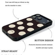 GIIPPA Matte Black Base Cream Big Polka Dot Shockproof Phone Case For iPhone 11/11 Pro/11 Pro Max/12 Pro Max/13 Pro/13 Pro Max/14 Plus/14 Pro/14 Pro Max/15/15 Plus/15 Pro/15 Pro Max/16/16 Plus/16 Pro/16 Pro Max/16E/17/17 Air/17 Pro/17 Pro Max