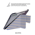 GIIPPA YARA FOLD Detachable Magnetic iPad Case Patterned Moments Pastel Bliss Muted Lavender Beige Dual Pastel Wavy Horizontal Stripe Dual Buckle Split Magnetic Dreamy Gentle Protective Cover For All iPad Generations