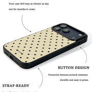 GIIPPA Matte Cream Beige Dark Brown Small Polka Dot Shockproof Phone Case For iPhone 11/11 Pro/11 Pro Max/12 Pro Max/13 Pro/13 Pro Max/14 Plus/14 Pro/14 Pro Max/15/15 Plus/15 Pro/15 Pro Max/16/16 Plus/16 Pro/16 Pro Max/16E/17/17 Air/17 Pro/17 Pro Max