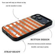 GIIPPA Patterned Moments Midnight Whisper Warm Orange Silver Wavy Horizontal Stripe Mirror TPU Shockproof Phone Case Large Lens Cover Fit iPhone 11 To 17 All Models