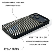 GIIPPA Patterned Moments Midnight Whisper Cool Minimalist Thin Black Vertical Stripe Mirror TPU Shockproof Phone Case Large Lens Frame Fit iPhone 11 To 17 All Series