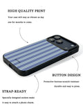 GIIPPA Matte Dusty Blue Navy White Thin Vertical Stripes Shockproof Phone Case For iPhone 11/11 Pro/11 Pro Max/12 Pro Max/13 Pro/13 Pro Max/14 Plus/14 Pro/14 Pro Max/15/15 Plus/15 Pro/15 Pro Max/16/16 Plus/16 Pro/16 Pro Max/16E/17/17 Air/17 Pro/17 Pro Max