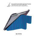 GIIPPA YARA FOLD Detachable Magnetic iPad Case Patterned Moments Ocean Joy Vibrant Sky Navy Dual Blue Thin Vertical Stripe Dual Buckle Split Magnetic Coastal Protective Cover For All iPad Generations