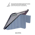 GIIPPA YARA FOLD Detachable Magnetic iPad Case Patterned Moments Lavender Slow Muted Haze Blue Double Thin Vertical Stripe Dual Buckle Split Magnetic Gentle Protective Cover For All iPad Mini Air Pro