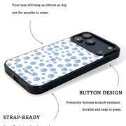 GIIPPA Fresh Matte Watercolor Blue Polka Dot Protective Case For iPhone 11 12 13 14 15 16 17 Series Pro Max Plus 16E Air