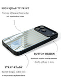 GIIPPA Patterned Moments Midnight Whisper Pale Light Blue Thin Vertical Stripe Mirror TPU Shockproof Phone Case Large Lens Frame Cover For iPhone Full Series