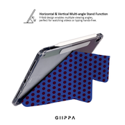GIIPPA YARA FOLD Detachable Magnetic iPad Case Patterned Moments Dusk Serene Moody Royal Blue Base Burgundy Large Retro Polka Dot Dual Buckle Split Magnetic Dark Aesthetic Protective Cover For All iPad Generations