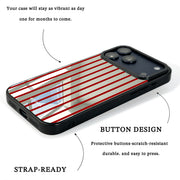 GIIPPA Patterned Moments Midnight Whisper Minimalist Thin Red Vertical Line Mirror TPU Shockproof Phone Case Large Camera Frame For iPhone 11–17 All Models