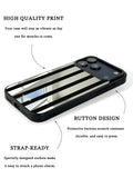 GIIPPA Patterned Moments Midnight Whisper Wide Black Vertical Stripe Mirror TPU Phone Case Anti-Drop Big Camera Frame Cover For All iPhone 11 To 17 Series