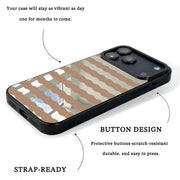 GIIPPA Patterned Moments Midnight Whisper Coffee Silver Wavy Horizontal Stripe Mirror TPU Shockproof Phone Case Large Lens Frame Protective Shell For iPhone Full Series