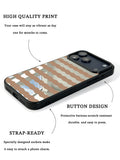 GIIPPA Patterned Moments Midnight Whisper Coffee Silver Wavy Horizontal Stripe Mirror TPU Shockproof Phone Case Large Lens Frame Protective Shell For iPhone Full Series