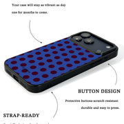 GIIPPA Matte Klein Blue Burgundy Big Polka Dot Shockproof Phone Case For iPhone 11/11 Pro/11 Pro Max/12 Pro Max/13 Pro/13 Pro Max/14 Plus/14 Pro/14 Pro Max/15/15 Plus/15 Pro/15 Pro Max/16/16 Plus/16 Pro/16 Pro Max/16E/17/17 Air/17 Pro/17 Pro Max
